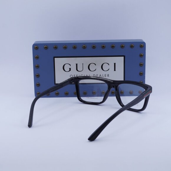 Gucci GG1737O 001 Rectangle Eyeglasses - Black 54mm - Picture 3 of 11